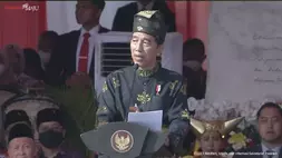 Presiden Jokowi saat upacara Hari Lahir Pancasila di Kawasan Silang Monumen Nasional, Jakarta, Kamis (1/6/2023).