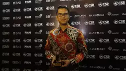 Corporate Secretary BTN Ramon Armando, usai menerima penghargaan CSR Awards 2023 di Ballroom Hotel Mulia, Jakarta, Rabu malam (31/5/2023). (B-Universe Photo/David Gita Roza)