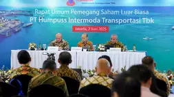 Rapat Umum Pemegang Saham Luar Biasa (RUPSLB) PT Humpuss Intermoda Transportasi Tbk (HITS) di Jakarta, Senin (2/6/2025).