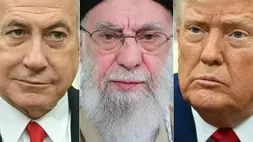 (Dari kiri ke kanan) Perdana Menteri Israel Benjamin Netanyahu, Pemimpin Tertinggi Iran Ayatollah Ali Khamenei, dan Presiden AS Donald Trump. (Foto: Iranian Supreme Leader's Website/ Getty Images)