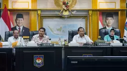 Mendagri Tito Karnavian di acara rapat koordinasi percepatan pembangunan perumahan dan kawasan permukimandi kantor Kementerian Dalam Negeri, Jakarta, Rabu (25/2/2026). (B-Universe/Yustinus Paat)