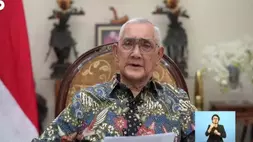 Tangkapan layar Wakil Presiden Ke-6 RI Try Sutrisno saat memberikan pesan pemimpin bangsa sebagai rangkaian peringatan HUT Ke-76 RI, 17 Agustus 2021, yang saat itu ditayangkan kanal Youtube Sekretariat Presiden, di Jakarta. (Foto dok. ANTARA)