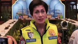 Ipda Hanny Neno saat menyampaikan keterangan pers di Posko Pusat Angkutan Lebaran Terpadu, Jakarta, Kamis (19/3/2026). (B-Universe Photo/Addin Anugrah Siwi)