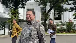 Menko Perekonomian Airlangga Hartarto di kompleks Istana Negara, Jumat(27/03/2026). (Foto: B-Universe/ Theressia Silalahi)
