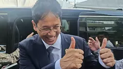 Menteri Keuangan Purbaya Yudhi Sadewa di Kantor Kejaksaan Agung, Jakarta, Jumat (10/4/2026). (B-Universe Photo/Addin Anugrah Siwi)