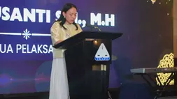 Ketua Panitia Halalbihalal IKAPI 2026 Niken Susanti di Hotel Ritz Carlton, Jakarta, pada Jumat (10/4/2025)