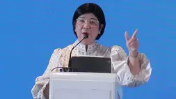 Deputi Gubernur Senior BI, Destry Damayanti dalam Central Banking Forum 2026 di Jakarta, Senin (13/4/2026). (B-Universe Photo/Addin Anugrah Siwi)