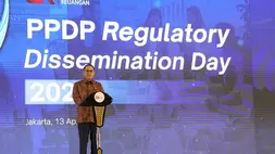 Kepala Eksekutif Pengawas Perasuransian, Penjaminan, dan Dana Pensiun (PPDP) OJK, Ogi Prastomiyono dalam acara PPDP Regulatory Dissemination Day 2026 di Jakarta, Senin (13/4/2026). (Dok. OJK)