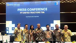 Konferensi pers PT United Tractors Tbk (UNTR) selepas menggelar RUPST tahun buku 2025. Dok/Investor Daily