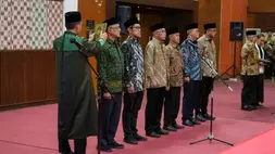 Menteri Pekerjaan Umum (PU) Dody Hanggodo melantik tujuh pejabat tinggi madya eselon I di lingkungan Kementerian PU, termasuk Sekretaris Jenderal dan Direktur Jenderal Sumber Daya Air (Dirjen SDA) baru. (Foto: ANTARA/HO - Kementerian PU)