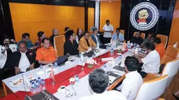 Sejumlah partai politik nonparlemen gelar FGD terkait parliamentary threshold di Gerakan Kedaulatan Suara Rakyat (GKSR), Menteng, Jakarta, Senin (11/5/2026).