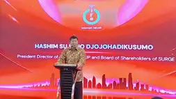 Hashim Djojohadikusumo saat memberikan arahan di acara peluncuran internet rakyat (IRA) di Jakarta. Dok/WIFI
