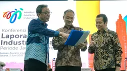 Asosiasi Asuransi Jiwa Indonesia (AAJI) memberikan keterangan Kinerja Industri Asuransi Jiwa Kuartal I-2026 di Jakarta, Selasa (2/6/2026). (Foto: AAJI) 