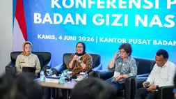 Konferensi pers pimpinan baru Badan Gizi Nasional (BGN) di Kantor BGN, Kamis (4/6/2026). (B-Universe Photo/Erfan Maruf)