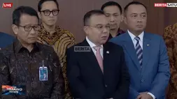 Tangkapan layar Wakil Ketua DPR RI Sufmi Dasco Ahmad (tengah) bersama Ketua Umum Himbara Putrama Wahju Setyawan (kiri) dan Mensesneg Prasetyo Hadi (kanan) di Kompleks Parlemen, Jakarta, Selasa (9/6/2026). (YouTube/BeritaSatu)