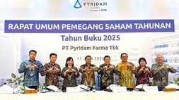 Rapat Umum Pemegang Saham Tahunan (RUPST) PT Pyridam Farma Tbk (PYFA) tahun buku 2025 yang digelar secara hybrid di Jakarta, Kamis (11/6/2026).
Sumber: Perseroan