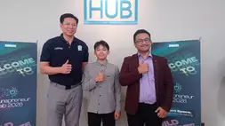 Investor & Founder of WU Hub, Futurepreneur Lab Charles Lee, VP of Investment SPIL, peserta dari Universitas Indonesia Salman, dan Project Manager Future Lab 2026 Bobby Yulandika Putra menjelaskan program Futurepreneur Lab 2026