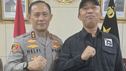 Kapolda Lampung Irjen Helfi Assegaf bersama Ketua DPW PSI Lampung, Achmad Ridho Julian, Selasa, 16 Juni 2026. 