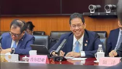 Menteri Keuangan Purbaya Yudhi Sadewa dalam pertemuan bilateral dengan Menkeu Republik Rakyat China, Lan Fo’an di Beijing pada Rabu (17/6/2026). (Dok. Humas Kemenkeu)