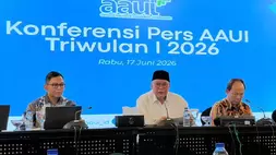 Konferensi pers AAUI terkait laporan kinerja Asuransi Umum Kuartal I-2026 di Jakarta, pada Rabu (17/6/2026). (Investor Daily/Prisma Ardianto)