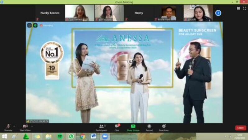 Peluncuran produk sunscreen dari Anessa Indonesia secara virtual, Rabu (23/9).