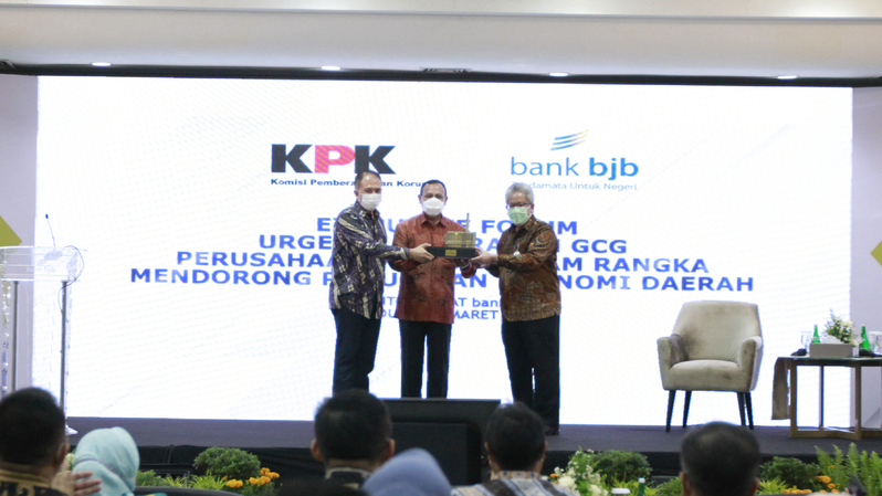 Ketua KPK Firli Bahuri dalam acara Executive Forum di Menara Bank BJB, Jalan Naripan, Kota Bandung, Selasa (16/3).