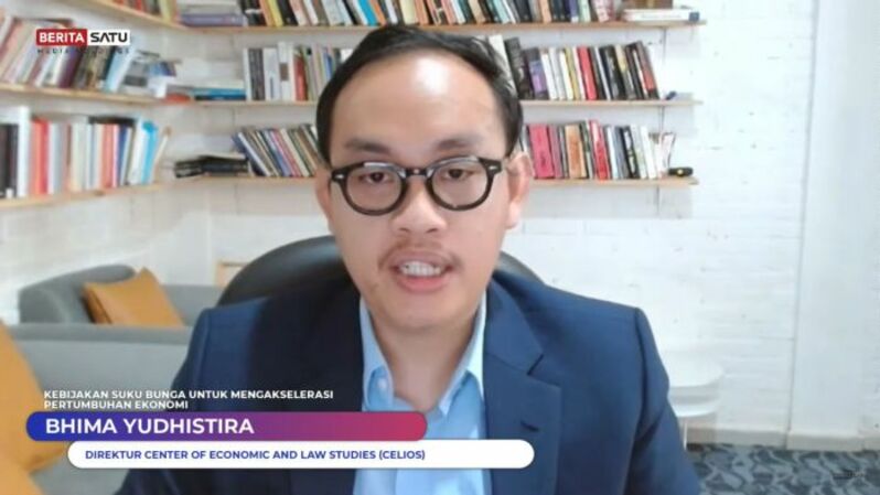 Bhima Yudhistira, Direktur Center of Economic and Law Studies (Celios) dalam Economy Outlook 2022 yang digelar Beritasatu Media Holding (BSMH), Senin (22/11/2021). Foto: Investor Daily/David Gita Rosa