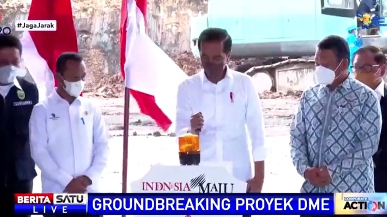 Jokowi Groundbreaking Hilirisasi Batu Bara Jadi DME