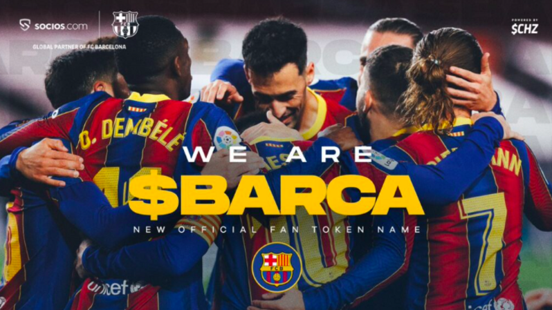 Ilustrasi aset kripto FC Barcelona Fan Token (BAR).