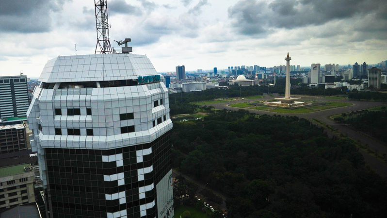 Kantor pusat Indosat. (BeritaSatu Photo/Mohammad Defrizal)