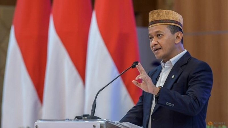 Menteri Investasi atau Kepala Badan Koordinasi Penanaman Modal (BKPM) Bahlil Lahadalia saat konferensi pers di kantor BKPM di Jakarta pada 7 Januari 2022. (FOTO: Antara Foto/Galih Pradipta/ via REUTERS/File Photo)