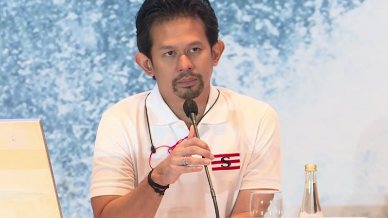 Direktur Utama PT Samudera Indonesia Tbk (SMDR) Bani Maulana Mulia dalam konferensi pers perseroan pada Rabu (9/11/2022). (Ist)