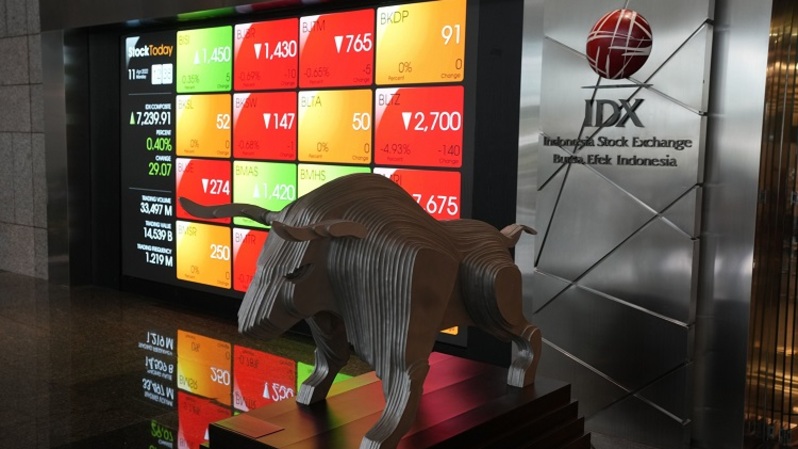 Bursa Efek Indonesia (BEI) atau Indonesia Stock Exchange (IDX) di Jakarta. (Foto: Bloomberg)