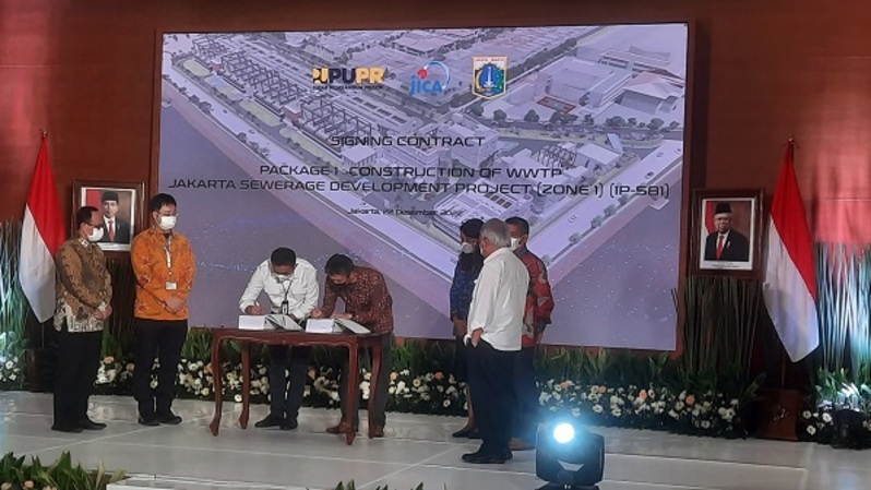 Kementerian Pekerjaan Umum dan Perumahan Rakyat (PUPR) bersiap membangun proyek instalasi pengelolaan air limbah (IPAL) atau Waste Water Treatment Plant (WWTP) Jakarta Sewerage Development Project (JSDP) berkapasitas 240.000 m3/hari. (mwd)