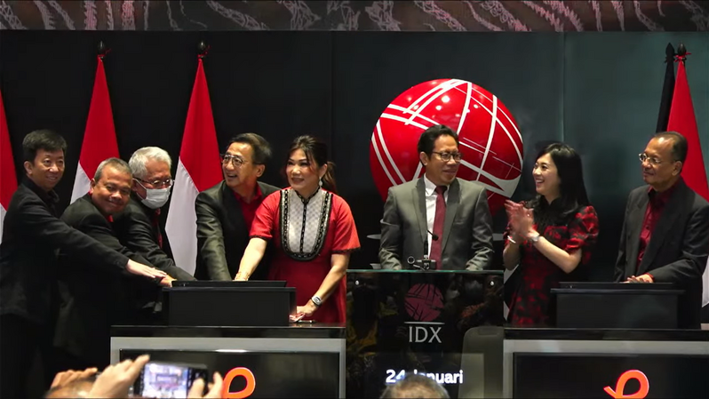 Seremoni pencatatan perdana saham PT Penta Valent Tbk (PEVE), Selasa (24/1/2023). (Ist)