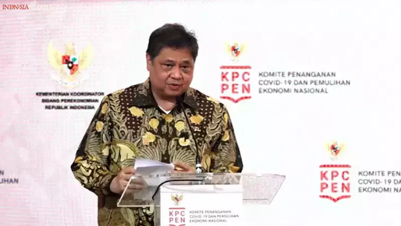 Menteri Koordinator Bidang Perekonomian Airlangga Hartarto dalam Rapat Koordinasi Nasional Transisi Penanganan Covid-19 dan Pemulihan Ekonomi Nasional (PC-PEN) Tahun 2023, Kamis (26/1/2023).