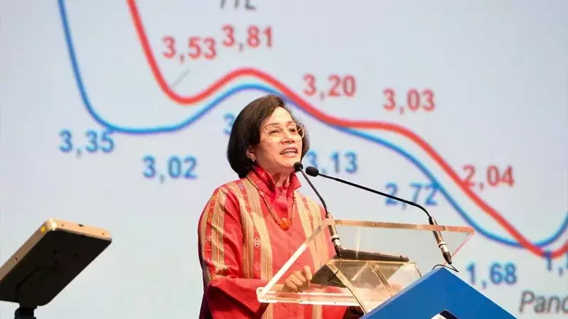 Menteri Keuangan Sri Mulyani dalam Rapat Kerja Nasional Bank BTN di Jakarta, 27 Januari 2023. Foto: Kemenkeu