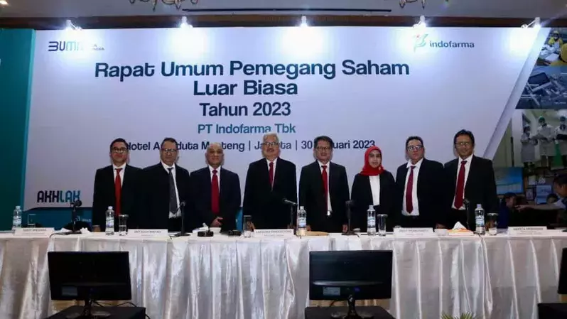 PT Indofarma Tbk (INAF) telah melaksanakan rapat umum pemegang saham luar biasa (RUPSLB) pada Senin (30/1/2023) di Jakarta. (Ist)