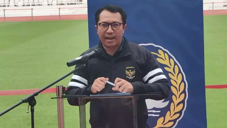 Ketua Komite Pemilihan PSSI, Amir Burhanuddin di Stadion Utama Gelora Bung Karno (SUGBK), Senayan, Jakarta Selasa (31/1/2023). (B-Universe Photo/Hendro Situmorang)