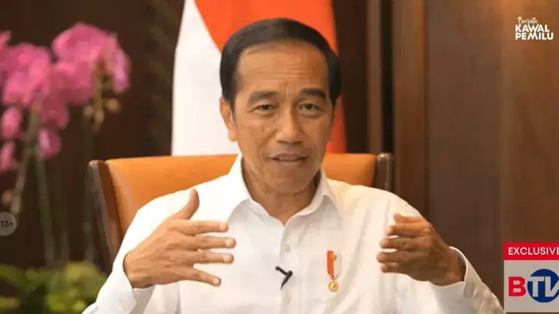 Presiden Jokowi dalam program BeritaSatu Spesial bertajuk "Tantangan dan Harapan", yang disiarkan secara langsung oleh BTV, Selasa (31/1/2023).