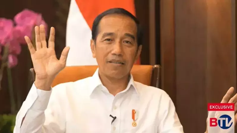 Presiden Jokowi dalam program BeritaSatu Spesial bertajuk "Tantangan dan Harapan", yang disiarkan secara langsung oleh BTV, Selasa (31/1/2023).