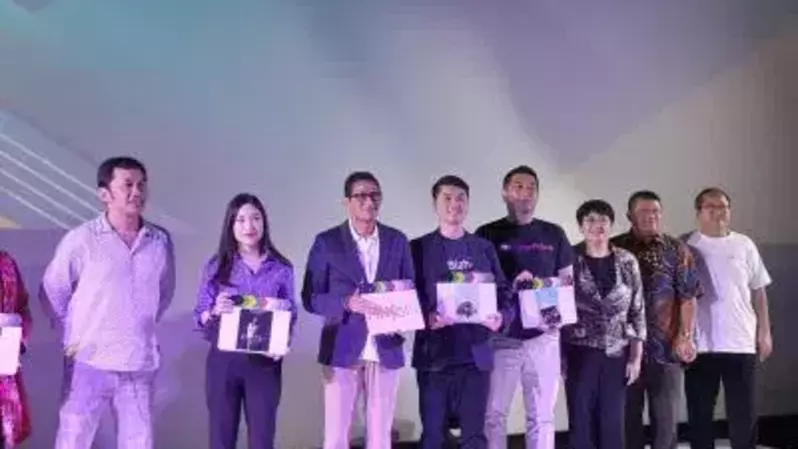 Menparekraf/KaBaparekraf Sandiaga Uno usai menyaksikan launching pembiayaan 4 proyek film Indonesia perdana senilai Rp 50 miliar oleh Fintech Securities Crowfunding Indonesia (FinsCoin)