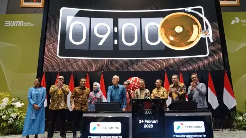 Seremoni pencatatan perdana saham Pertamina Geothermal (PGEO). (Ist)