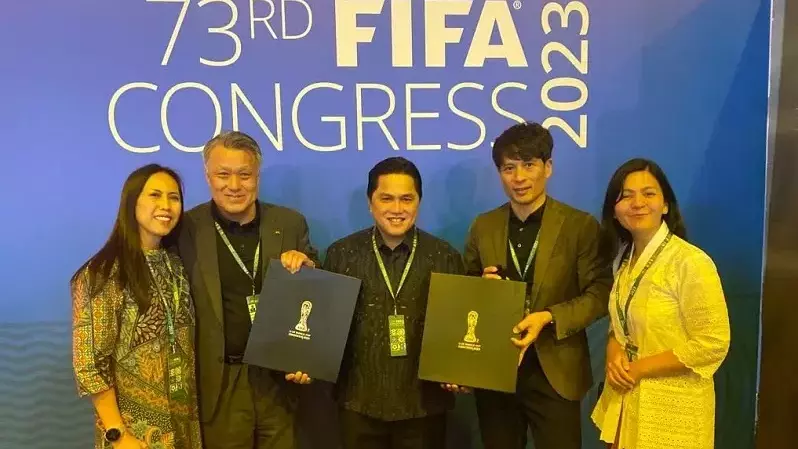 Ketua Umum PSSI Erick Thohir bertemu dengan Presiden Japan Football Association (JFA), Tashima Kohzo.