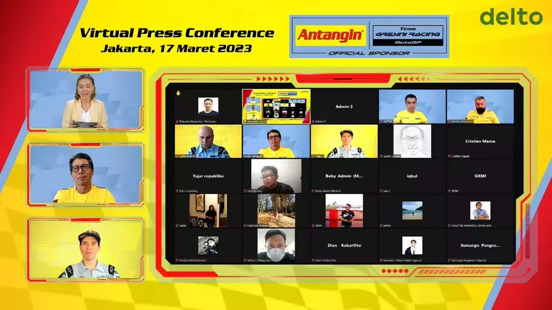 Konferensi pers Antangin Dukung Gresini Racing Raih Podium MotoGP 2023, Jumat (17/3/2023). (ist)