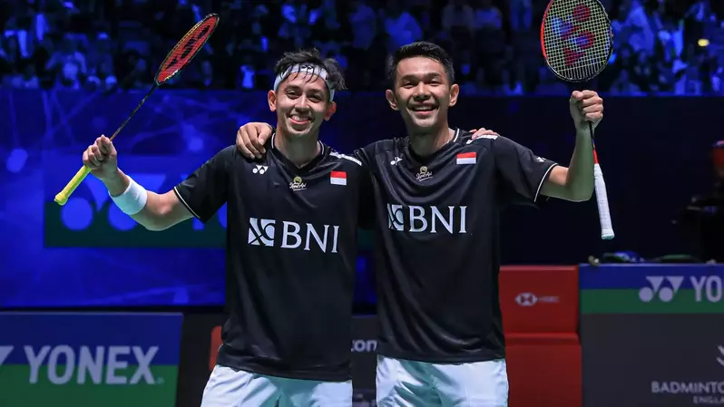 Fajar Alfian/Muhammad Rian Ardianto, meraih gelar juara ganda putra All England setelah menundukkan pasangan sesama Indonesia, Mohammad Ahsan/Hendra Setiawan, Minggu (19/3/2023).