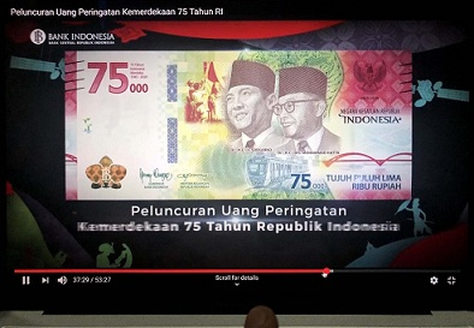 Peluncuran Virtual Uang Baru Peringatan HUT ke -75 RI. Foto: SP/Joanito De Saojoao