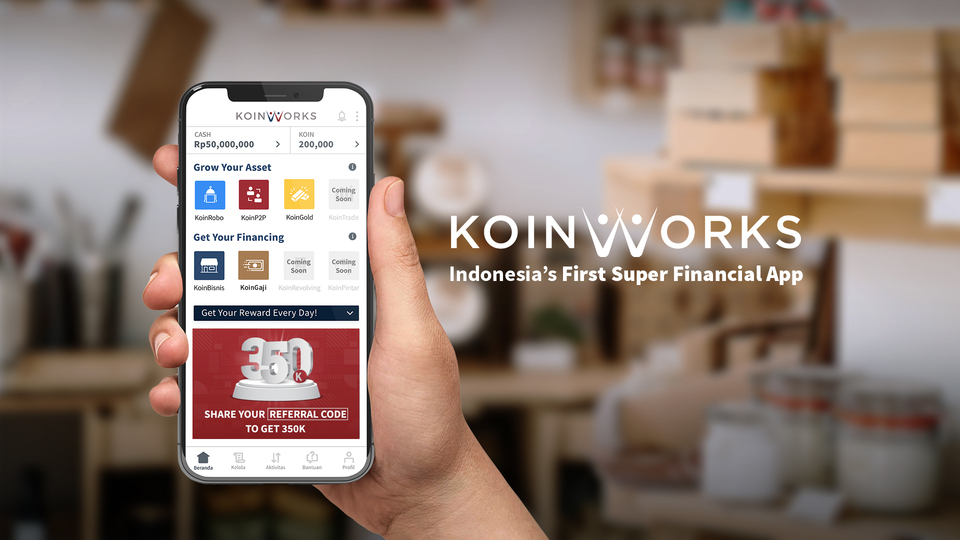 Aplikasi finansial KoinWorks. ( Foto: Istimewa ) 