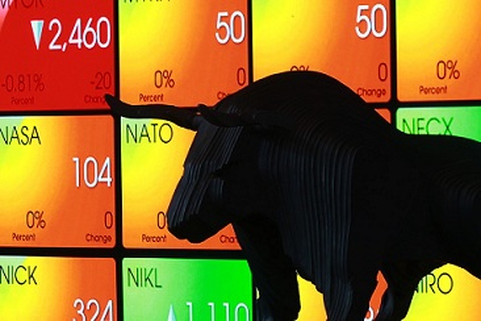 Patung Banteng Wulung di Bursa Efek Indonesia (BEI), di Jakarta. Foto ilustrasi: BeritaSatu Photo/Mohammad Defrizal