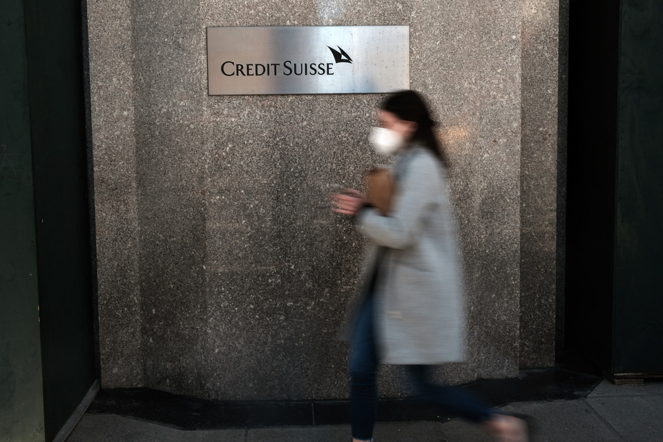 Ilustrasi Credit Suisse. (Foto: Spencer Platt/Getty Images via AFP)